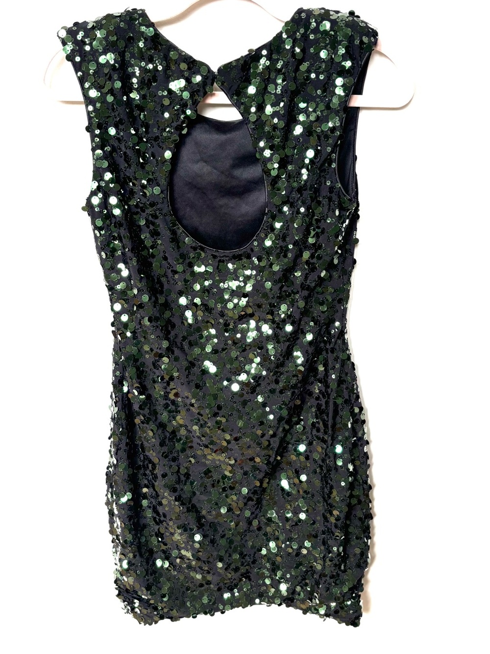 Vintage Arden B green sequin bodycon mini dress M y2k cocktail Christmas wedding - Picture 3 of 4